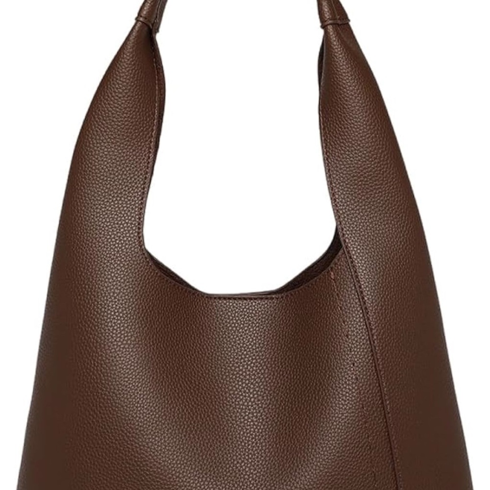 Elegant Brown Leather Hobo Bag New